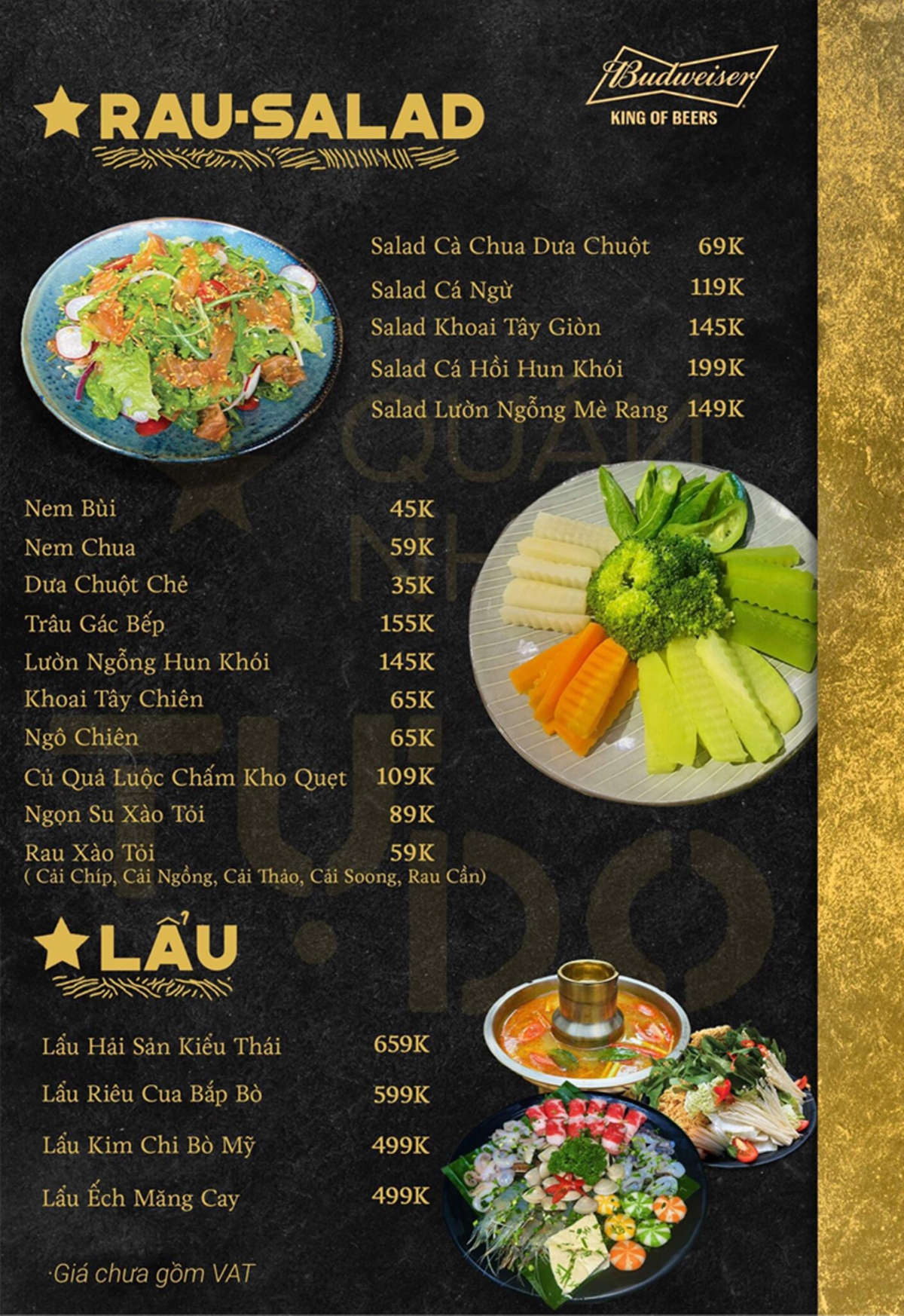 Rau - salad - Menu - Quán ăn mở xuyên Tết 2023 tại Hà Nội