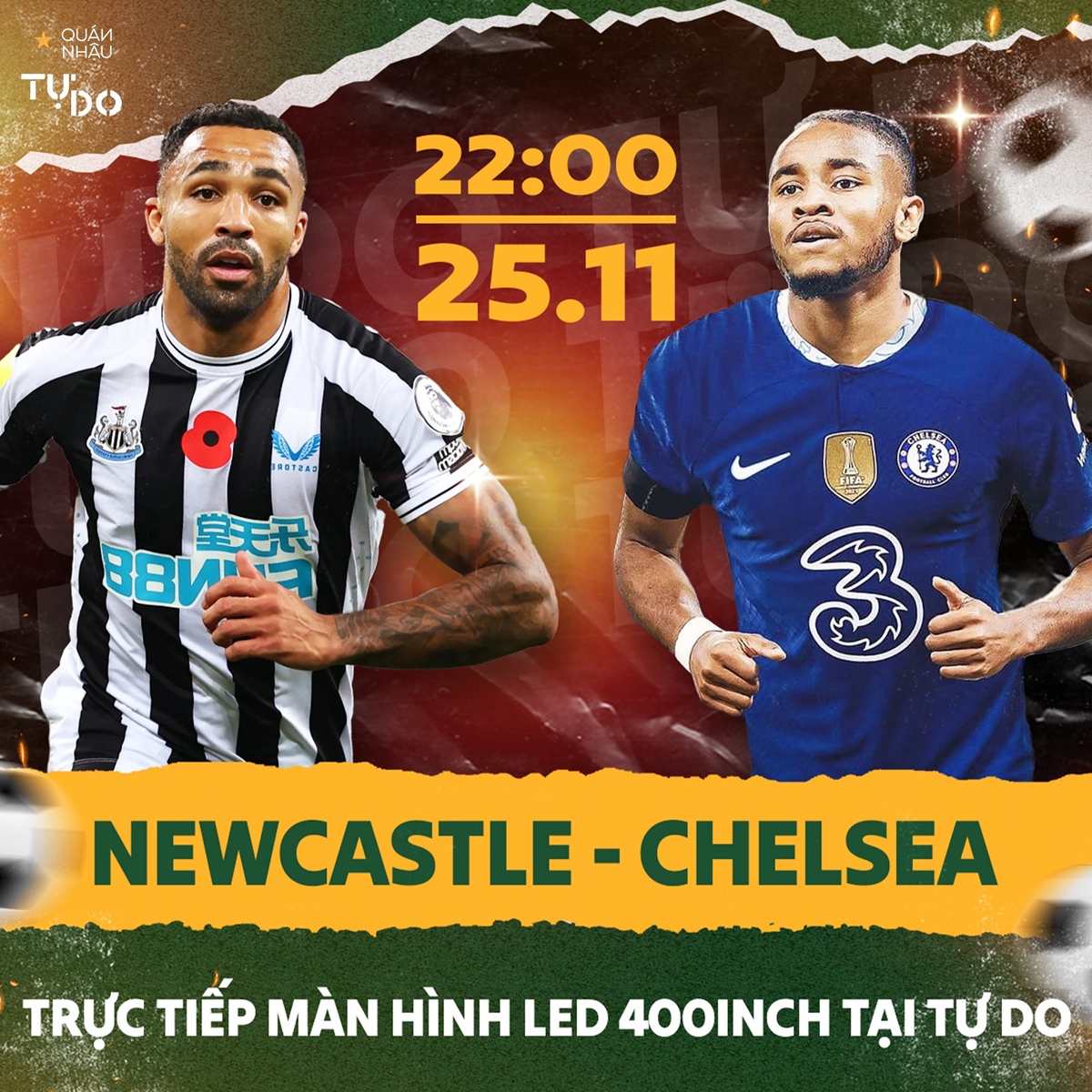 Newcastle và Chelsea sẽ gặp nhau lúc 10h tối ngày 25/11 