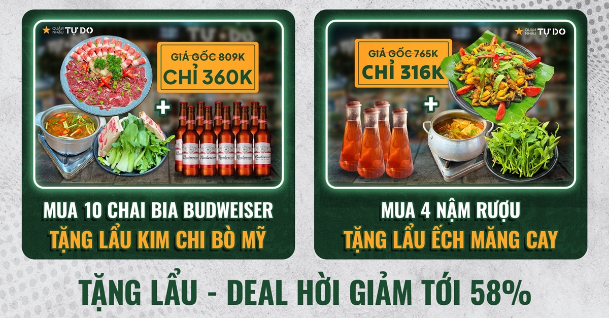 gọ rượu/ bia tặng lẩu