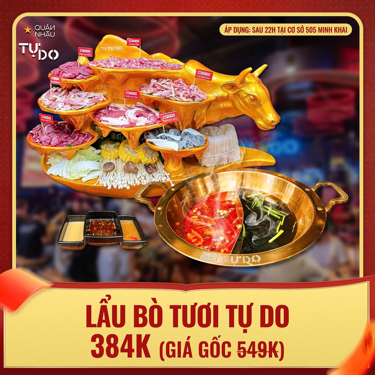 ưu đãi lẩu bò giảm 30%