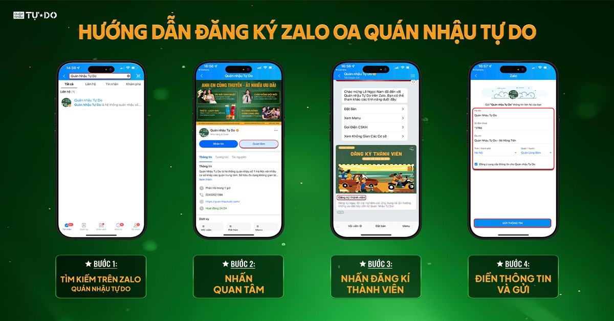 Zalo OA Quán Nhậu Tự Do
