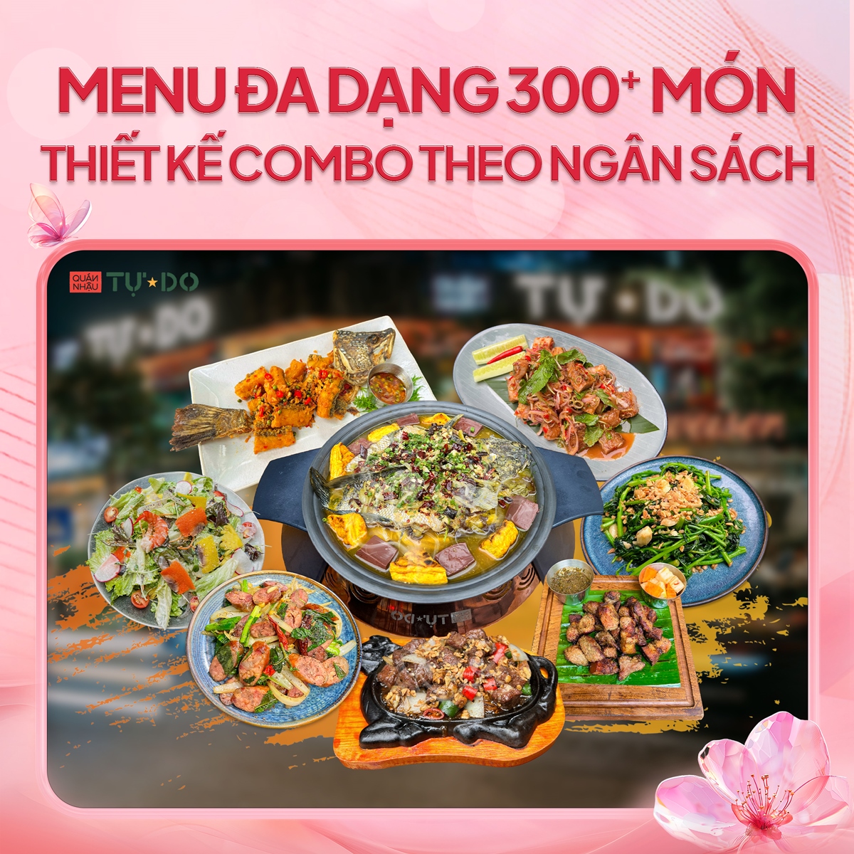 Menu đa dạng được thiết kế COMBO theo ngân sách khách hàng