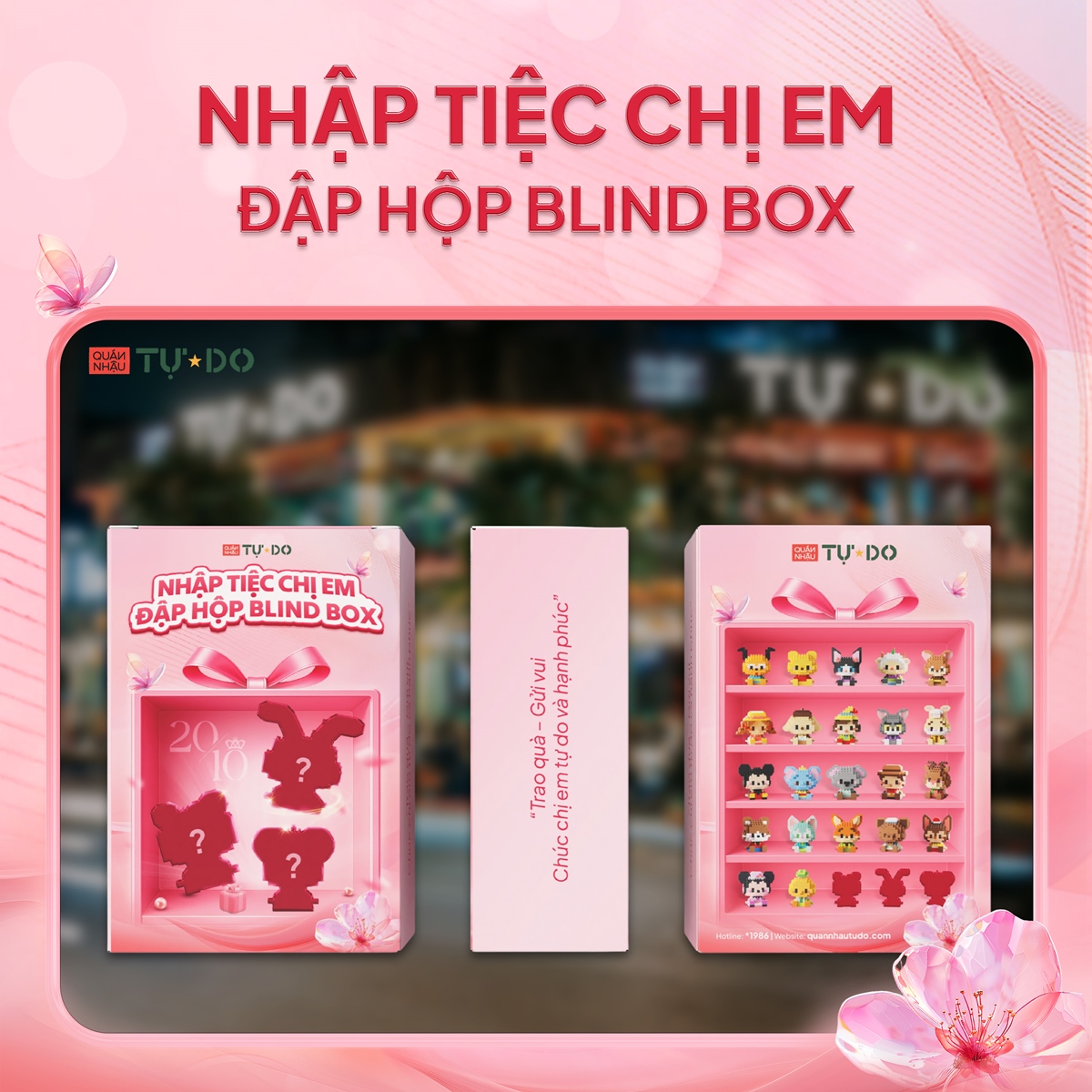 Phần quà BlindBox màu hồng xinh xắn