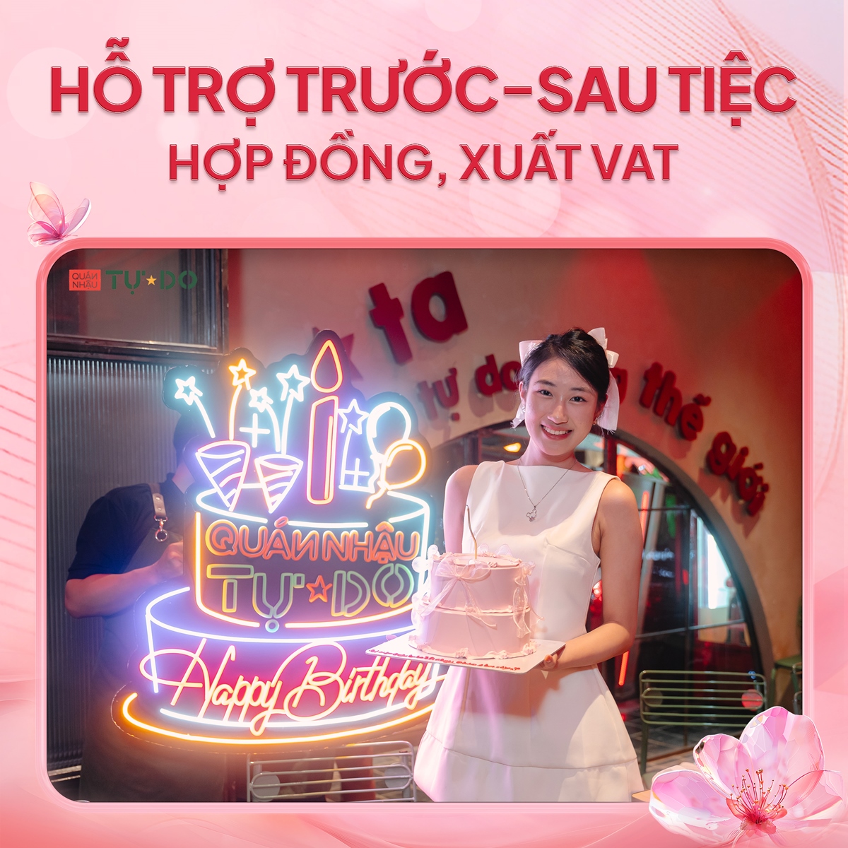 Hỗ trợ trước và sau tiệc về hợp đồng thanh toán, xuất VAT