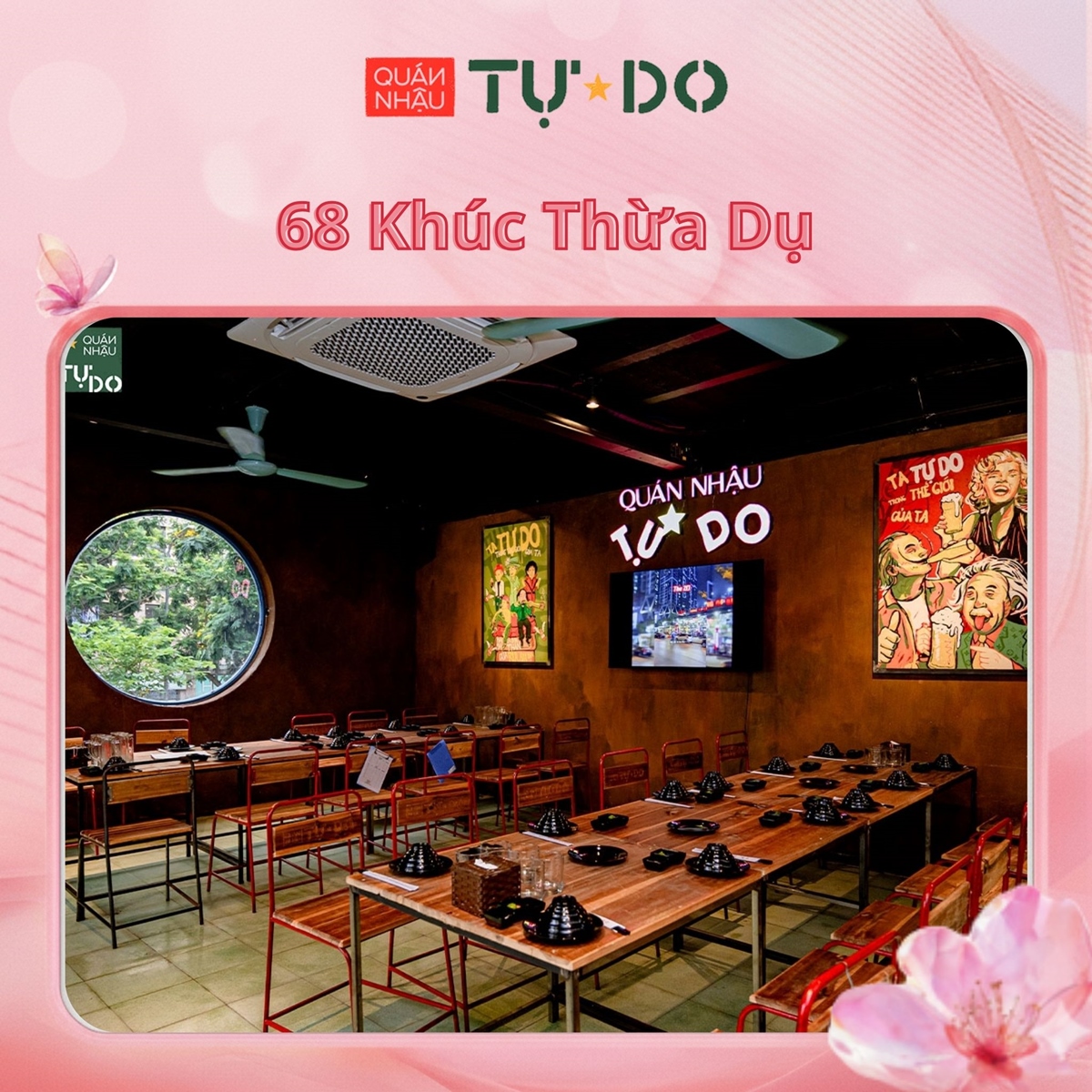Phòng riêng Tự Do 68 Khúc Thừa Dụ – Không gian trẻ trung, năng động