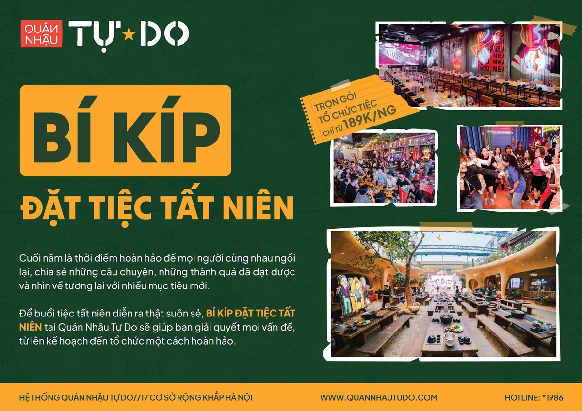 BÍ KÍP ĐẶT TIỆC TẤT NIÊN – TIỆC CUỐI NĂM TRỌN GÓI TẠI QUÁN NHẬU TỰ DO HÀ NỘI