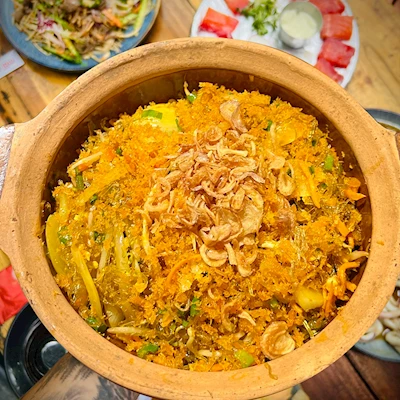 Miến xào cua