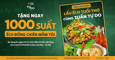 TRẢI NGHIỆM LẨU ẾCH MĂNG CAY - MÓN LẨU YÊU THÍCH NHẤT CỦA TUẤN TỰ DO - TẶNG 1000 SUẤT ẾCH CHIÊN MẮM TỎI