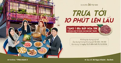 🔥 TRƯA TỚI – 10 PHÚT LÊN LẨU 🔥 TẶNG NGAY 1 ĐĨA BÒ BẮP HOA 119K