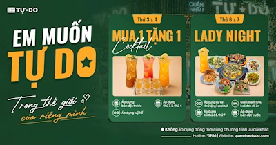 EM MUỐN TỰ DO – NHÂN ĐÔI NIỀM VUI VỚI 2 ƯU ĐÃI COCKTAIL CHO CHỊ EM 🍸