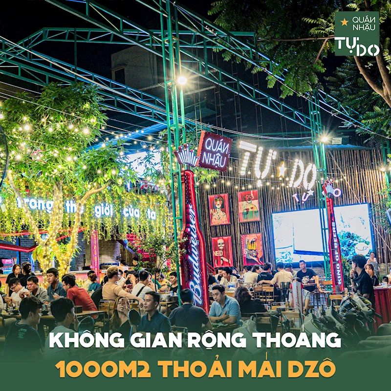 QUÁN NHẬU TỰ DO VỚI KHÔNG GIAN BEER GARDEN XANH MÁT RỘNG RÃI